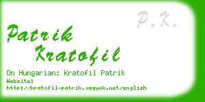 patrik kratofil business card